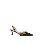 Black Mach & Mach Crystalized Corset Pointed Toe Slingback in Black | Shoes