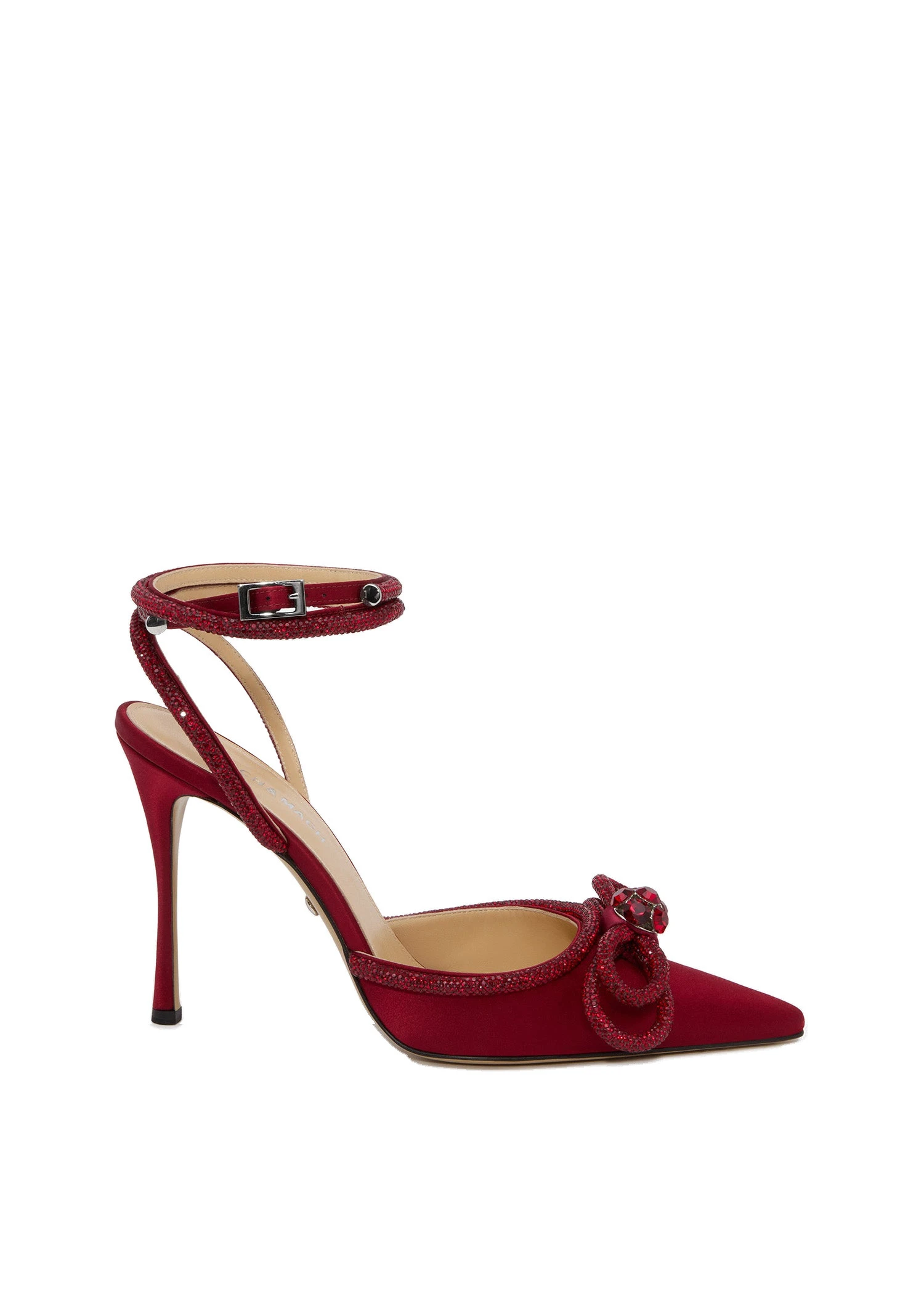 Mach & Mach Double Bow Bordeaux Satin High Heels Red Mach & Mach Double Bow Bordeaux Satin High Heels | Shoes