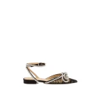 Black Mach & Mach Double Bow Lace Flats in Black | Shoes