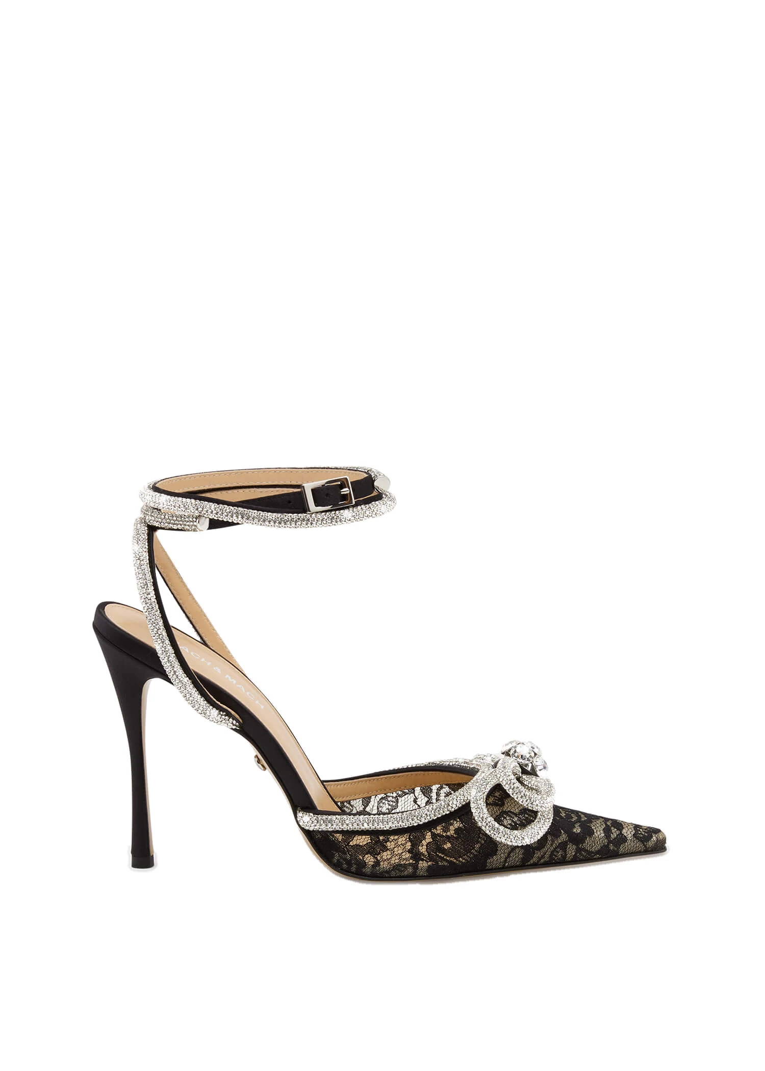 Mach & Mach Double Bow Lace Pumps 110mm in Black Black Mach & Mach Double Bow Lace Pumps 110mm in Black | Shoes