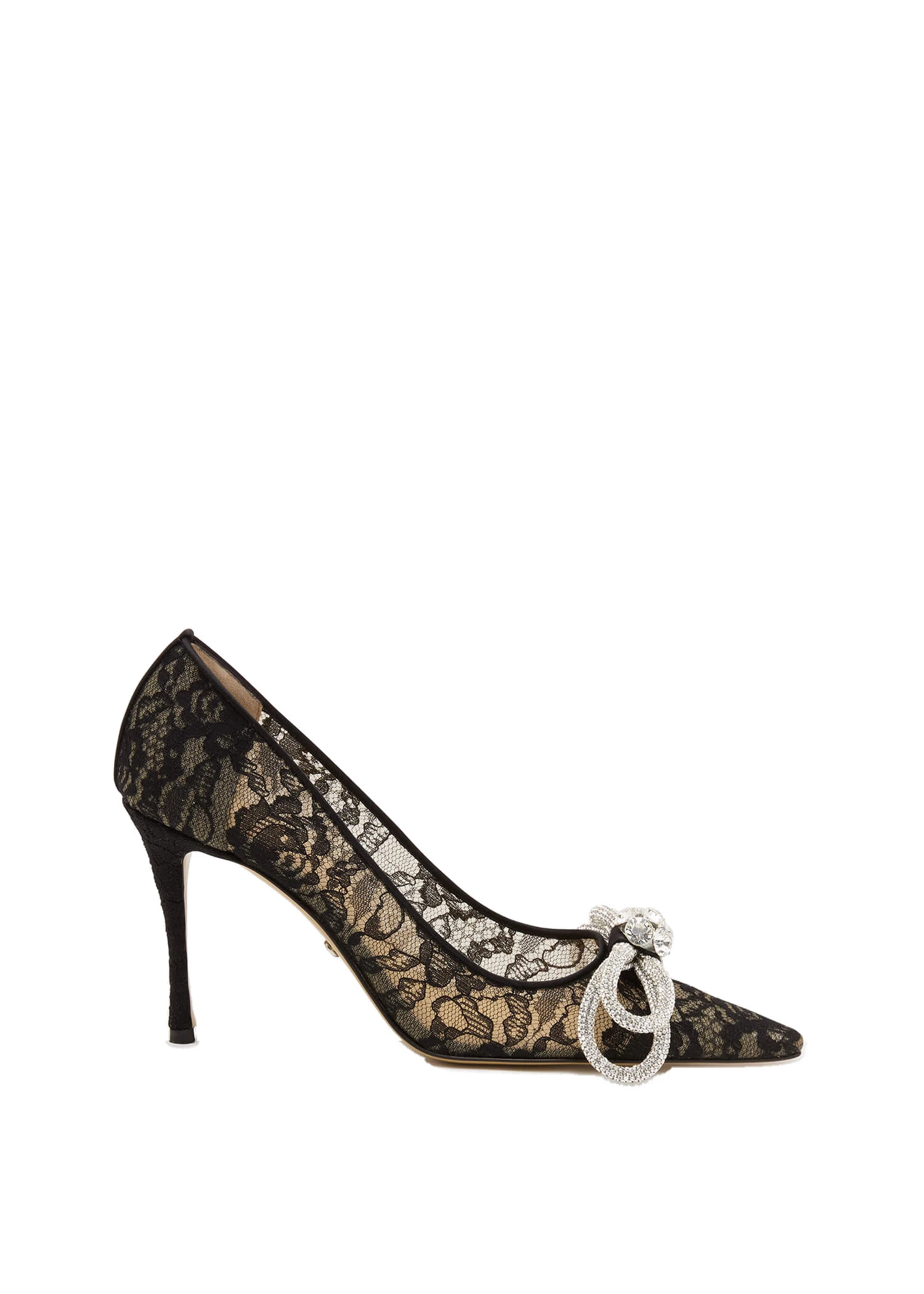 Mach & Mach Double Bow Lace Pumps 95mm in Black Black Mach & Mach Double Bow Lace Pumps 95mm in Black | Shoes