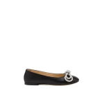 Black Mach & Mach Double Bow Leather Flats in Black | Shoes