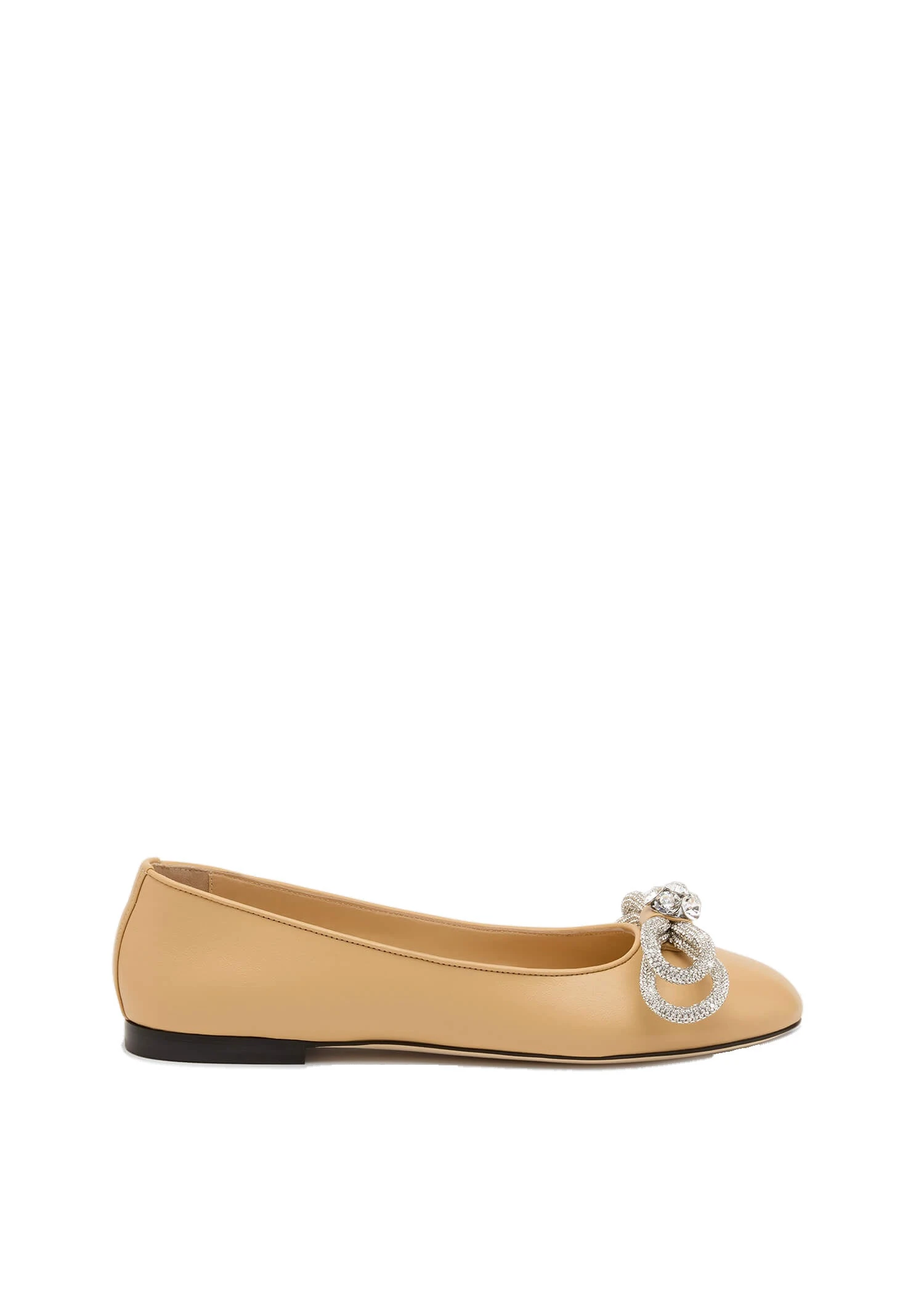 Mach & Mach Double Bow Leather Flats in Nude Neutrals Mach & Mach Double Bow Leather Flats in Nude | Shoes