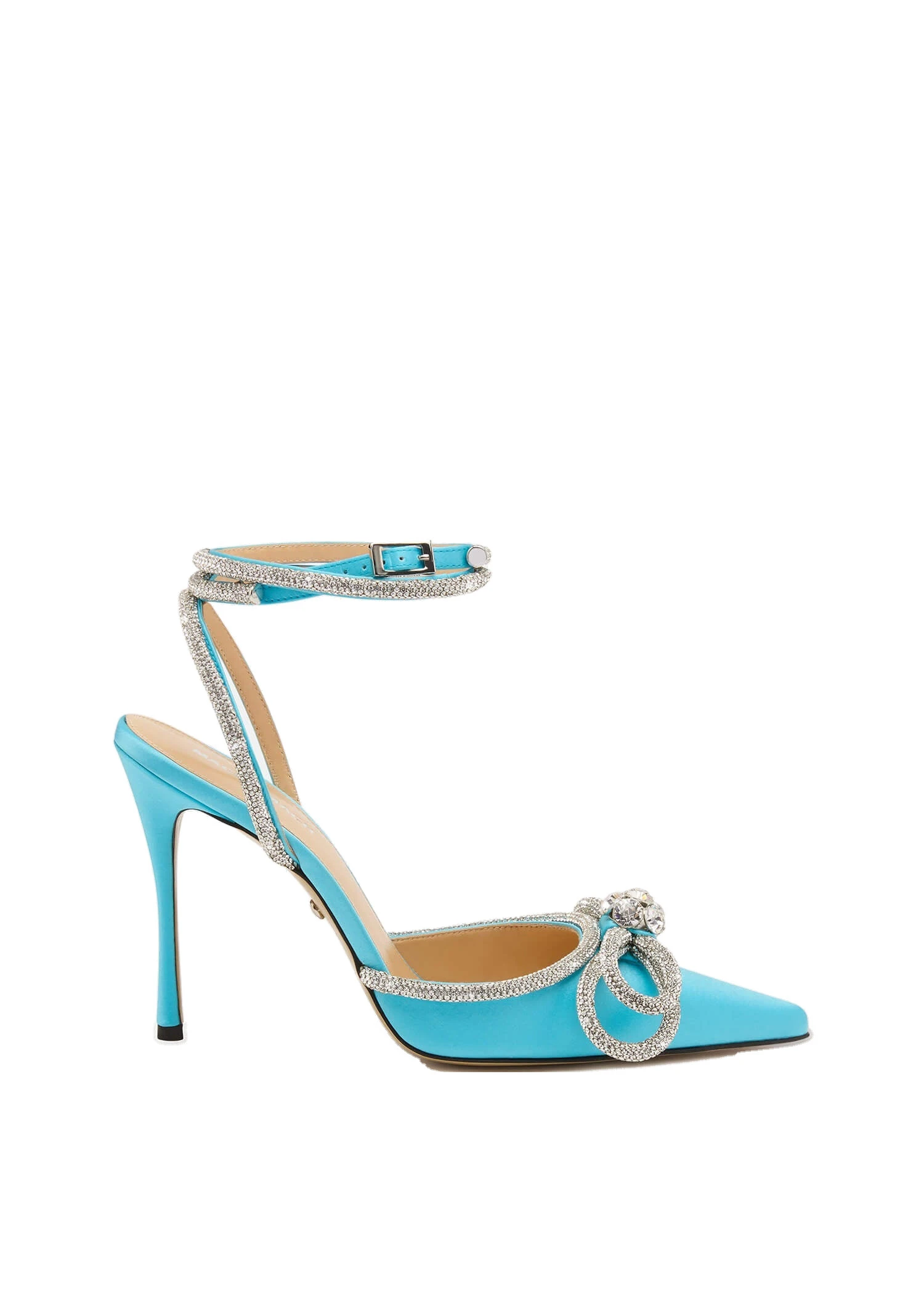 Mach & Mach Double Bow Satin Pumps in Ocean Blue Blue Mach & Mach Double Bow Satin Pumps in Ocean Blue | Shoes