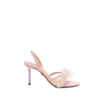 Pink Mach & Mach Floating Pearl Pink Satin Sandals | Shoes