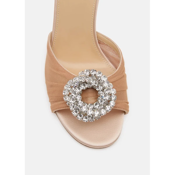Neutrals Mach & Mach Galaxy Tulle Mules in Nude, view 5 | Mules
