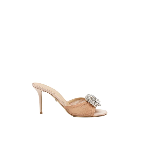 Galaxy Tulle Mules in Nude