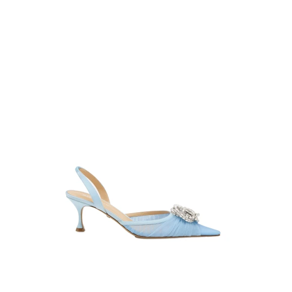 Galaxy Tulle Slingbacks in Blue