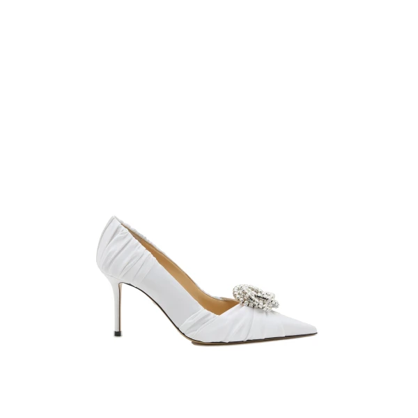 White Mach & Mach Galaxy White Satin Pumps | Shoes
