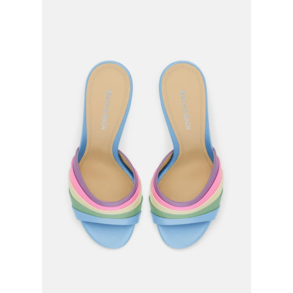 Multicolour Mach & Mach Gradient Multicolour Satin Mules, view 3 | Mules