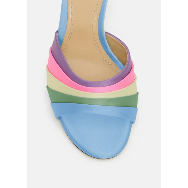Multicolour Mach & Mach Gradient Multicolour Satin Mules, view 5 | Mules