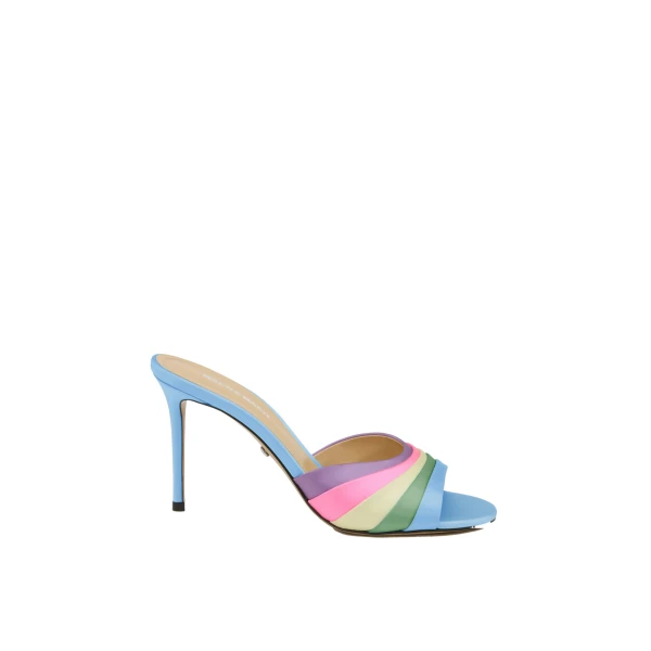Multicolour Mach & Mach Gradient Multicolour Satin Mules | Shoes