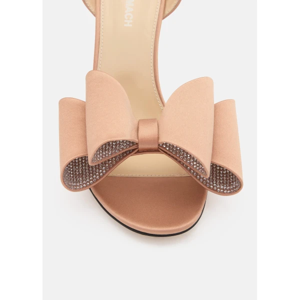 Beige Mach & Mach Le Cadeau Gold Brown Round Toe Sandals, view 5 | Sandals