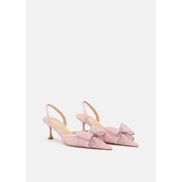 Pink Mach & Mach Le Cadeau Mesh Slingbacks 65mm in Pink, view 2 | Heels