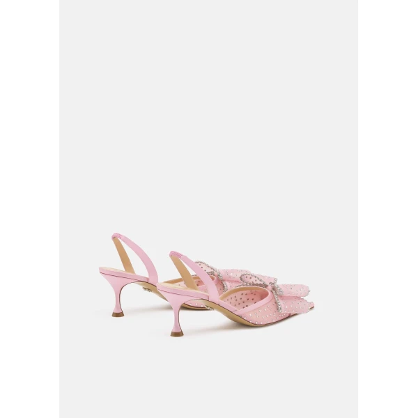Pink Mach & Mach Le Cadeau Mesh Slingbacks 65mm in Pink, view 4 | Heels