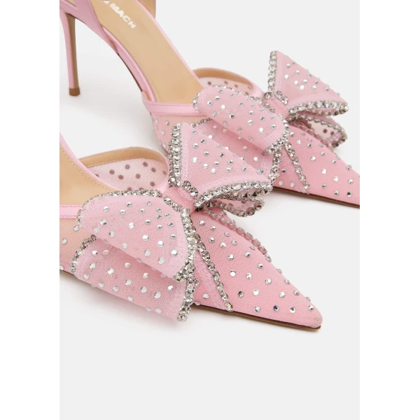Pink Mach & Mach Le Cadeau Mesh Slingbacks 85mm in Pink, view 6 | Heels