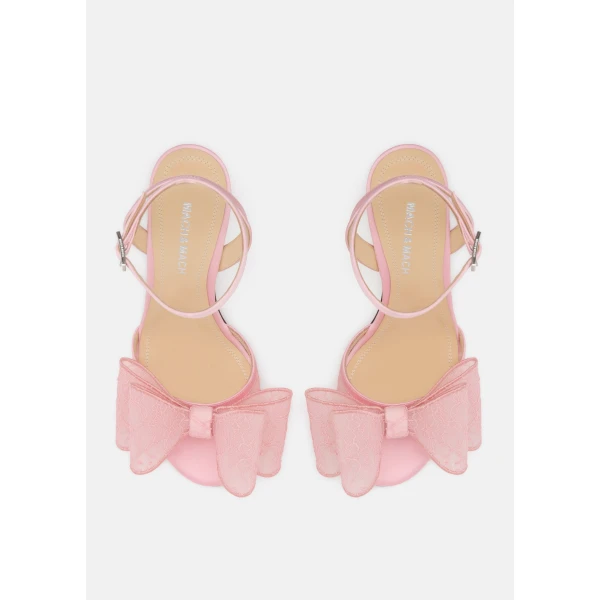 Pink Mach & Mach Le Cadeau Pink Lace Sandals, view 2 | Sandals