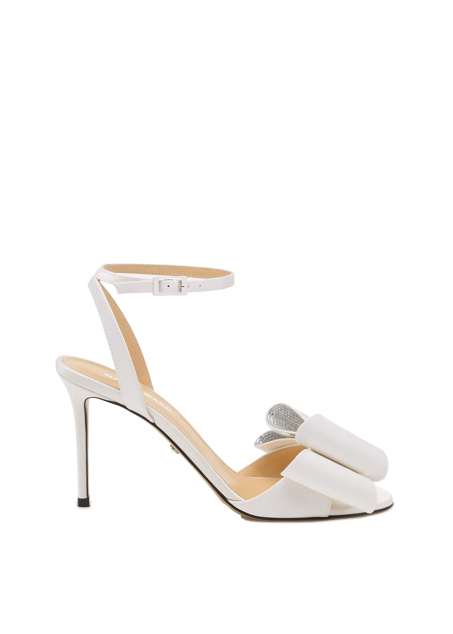 Mach & Mach Le Cadeau Round Toe Satin Sandals in White White Mach & Mach Le Cadeau Round Toe Satin Sandals in White | Shoes