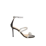 Black Mach & Mach Lotus Flower Patent Sandals in Black | Shoes