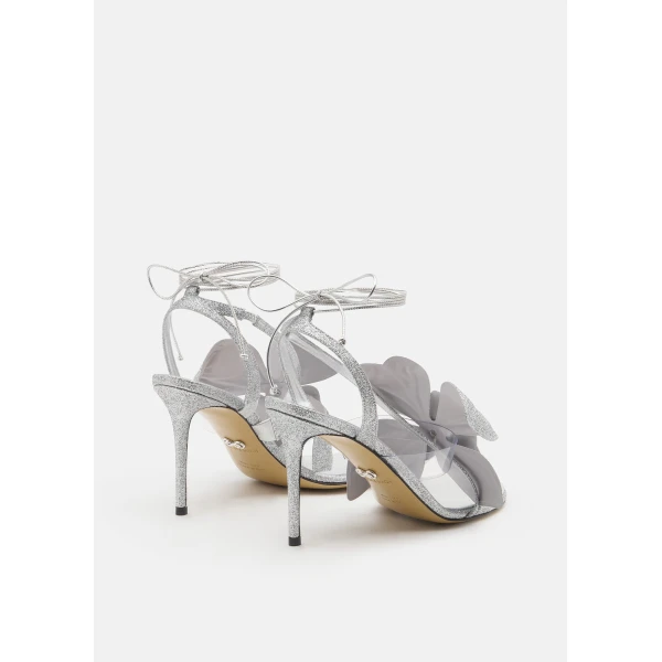 Metallic Mach & Mach Orchid Silver Glitter Round Toe Sandals, view 4 | Sandals