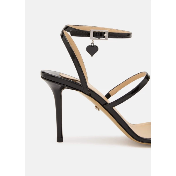 Black Mach & Mach Puffy Heart Patent Sandals in Black, view 5 | Sandals
