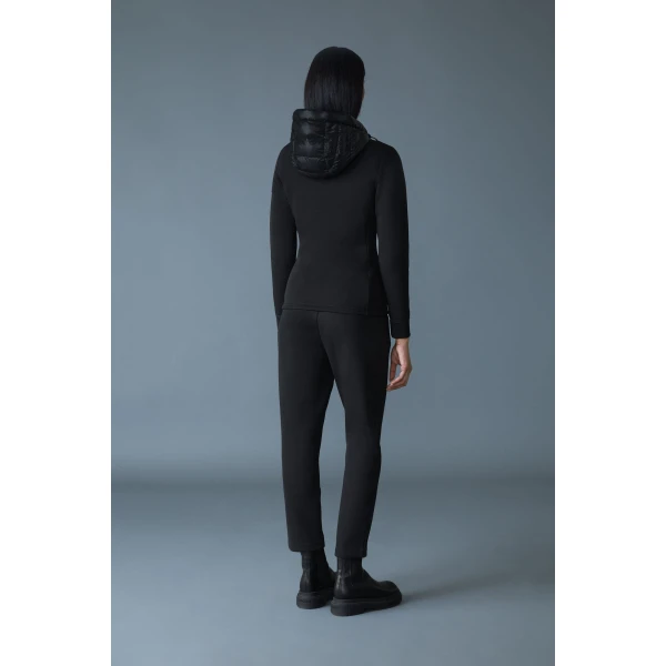 Mackage Agatha Quilted Mixed-Media Hooded Jacket in Black