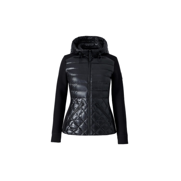Mackage Agatha Quilted Mixed-Media Hooded Jacket in Black