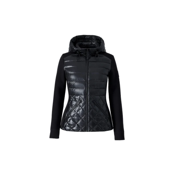 Mackage Agatha Quilted Mixed-Media Hooded Jacket in Black