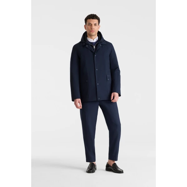 Mackage Alec 3-In-1 Short Balmacaan Coat in Marine Blue