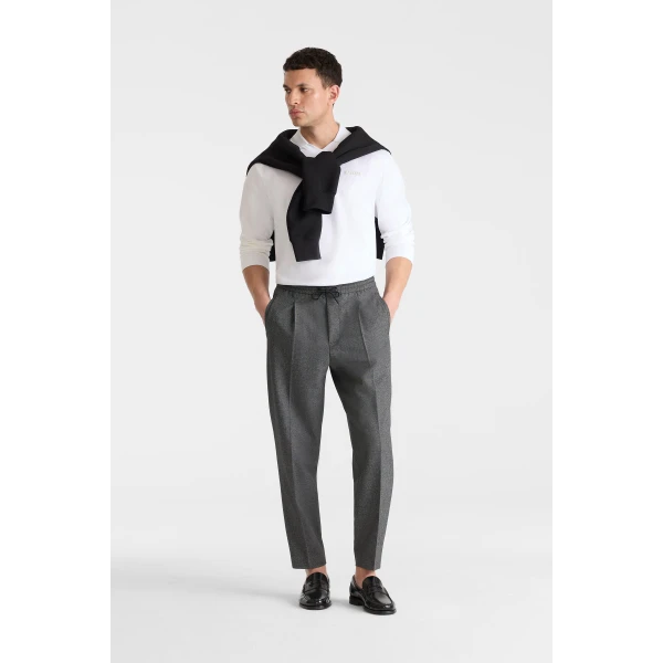 Mackage Alfonzo Organic Cotton Jersey Long Sleeve Polo Shirt in White