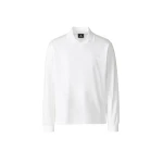 Mackage Alfonzo Organic Cotton Jersey Long Sleeve Polo Shirt in White Mackage Alfonzo Organic Cotton Jersey Long Sleeve Polo Shirt in White