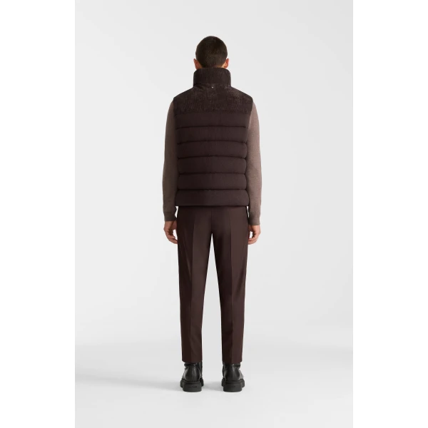 Mackage Alvin-AL Sweater Knit Down Vest in Coffee