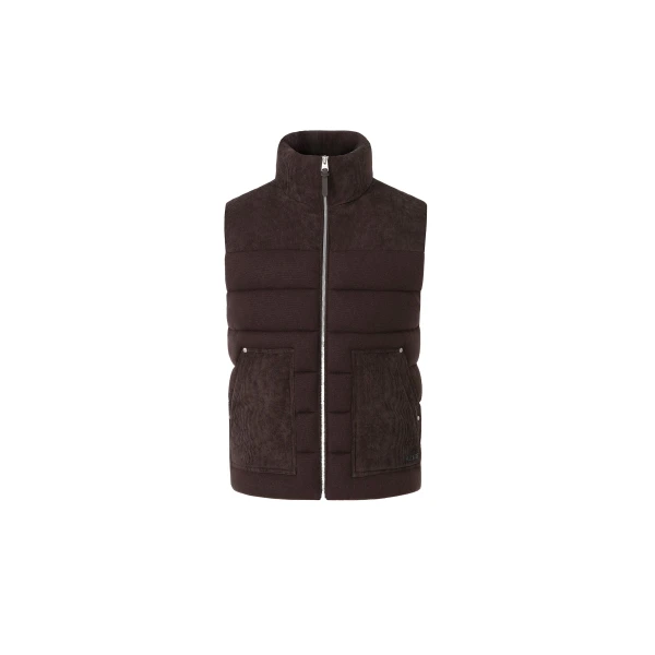 Mackage Alvin-AL Sweater Knit Down Vest in Coffee