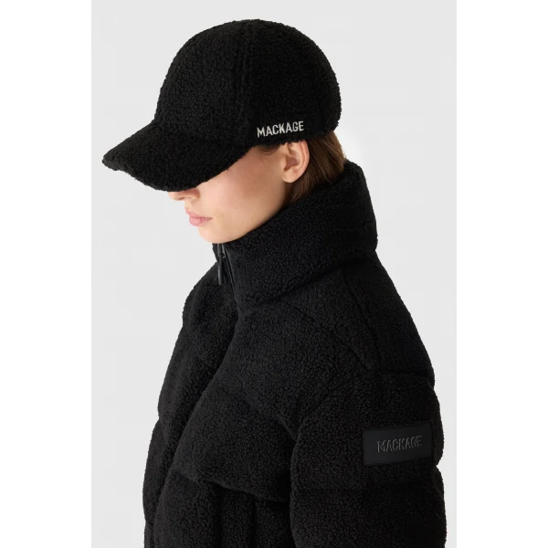 Mackage Anaya Sherpa Fleece Down Jacket in Black
