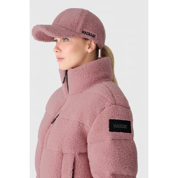 Mackage Anaya Sherpa Fleece Down Jacket in Blush