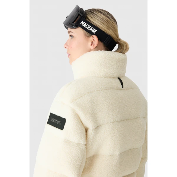 Mackage Anaya Sherpa Fleece Down Jacket in Cream
