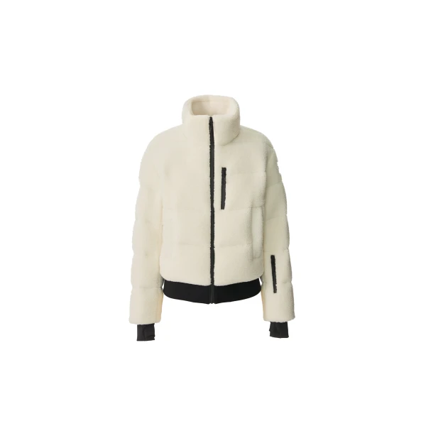 Anaya Sherpa Fleece Down Jacket in Cream