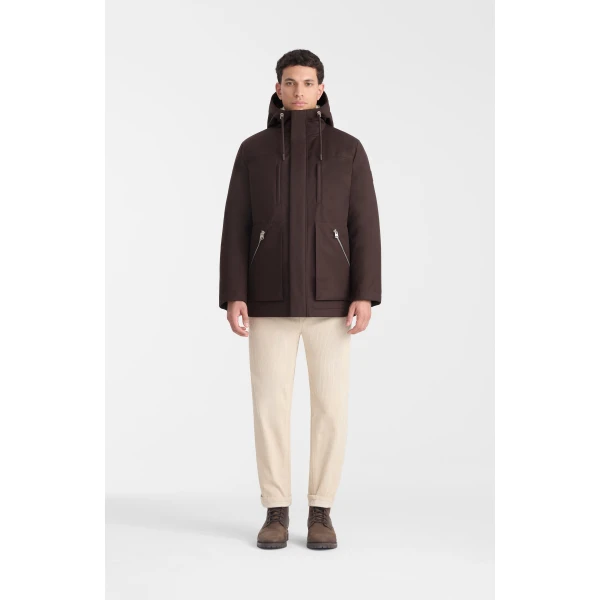 Mackage Archie 3-In-1 Short Parka in Coffee-Natural