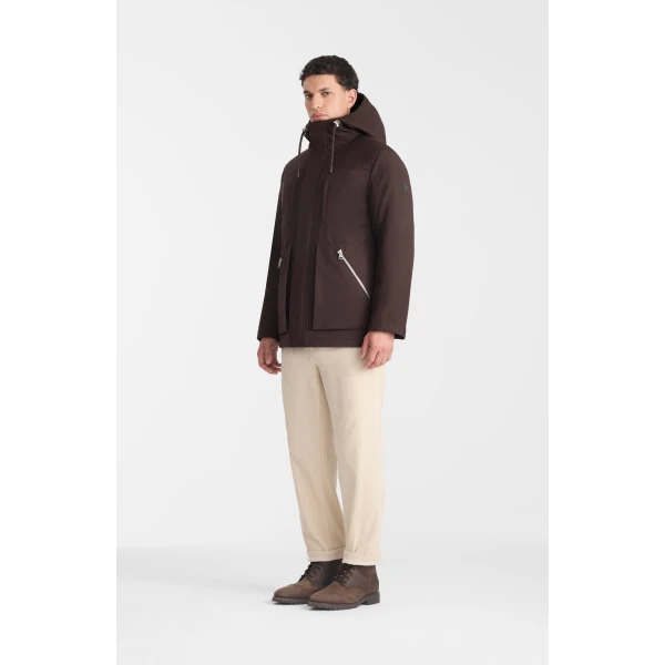 Mackage Archie 3-In-1 Short Parka in Coffee-Natural
