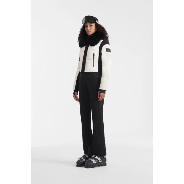 Mackage Auxane-BX Ski Suit in Off White-Black, view 4 | Jumpsuit | Coveti