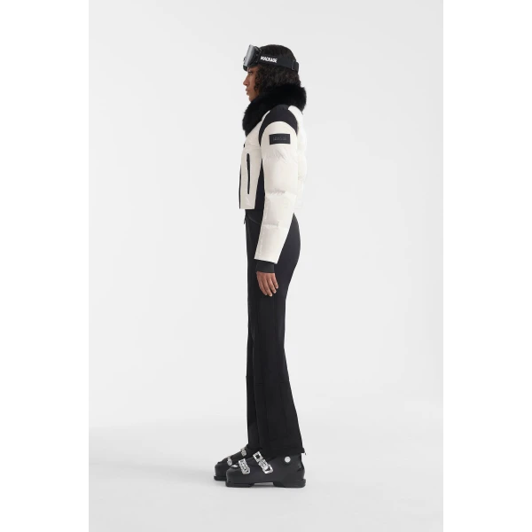 Mackage Auxane-BX Ski Suit in Off White-Black, view 5 | Jumpsuit | Coveti
