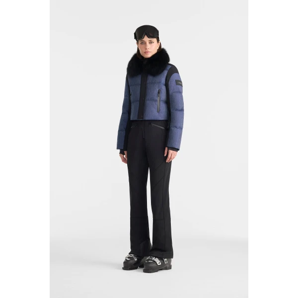 Mackage Auxane-BXDNM Ski Suit in Medium Denim, view 4 | Jumpsuit | Coveti
