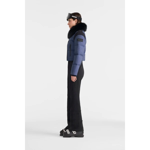 Mackage Auxane-BXDNM Ski Suit in Medium Denim, view 5 | Jumpsuit | Coveti