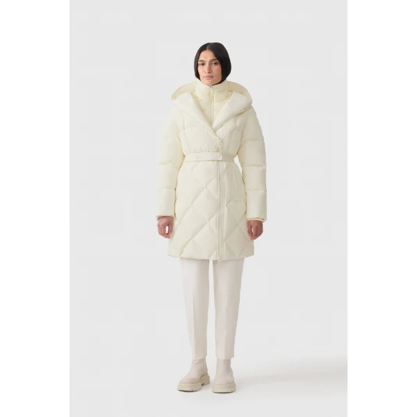Mackage Ayumi 2-In-1 Long Down Coat in Cream
