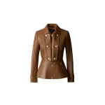Mackage Barbara Fitted Lamb Leather Jacket in Earth Brown Mackage Barbara Fitted Lamb Leather Jacket in Earth Brown
