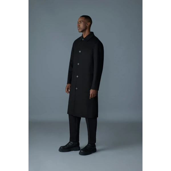 Mackage Beckett Handmade Wool Overcoat in Black