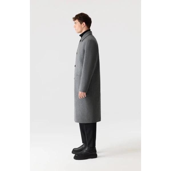 Mackage Beckett Handmade Wool Overcoat in Carbon Mix