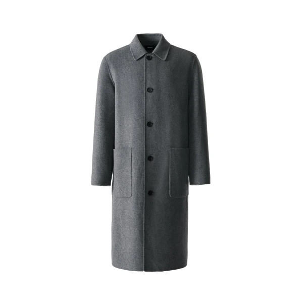 Beckett Handmade Wool Overcoat in Carbon Mix