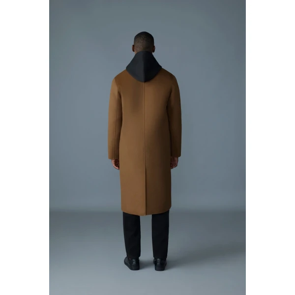 Mackage Beckett Handmade Wool Overcoat in Earth Brown