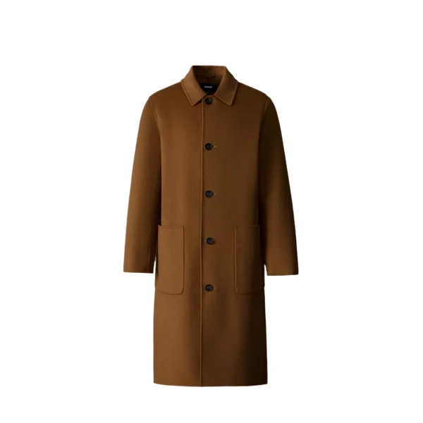 Beckett Handmade Wool Overcoat in Earth Brown